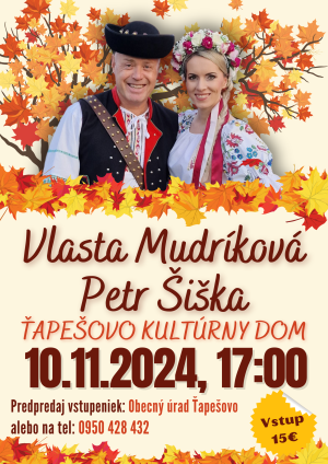 Pozvánka na koncert Vlasty Mudríkovej a Petra Šišku